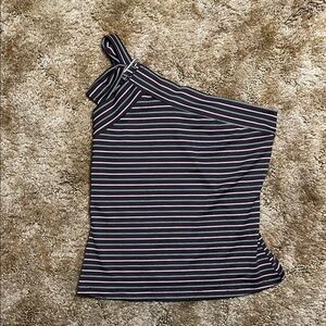 Woman’s Y2K Striped Shoulder Strap Woman’s Top Size Small Made in USA